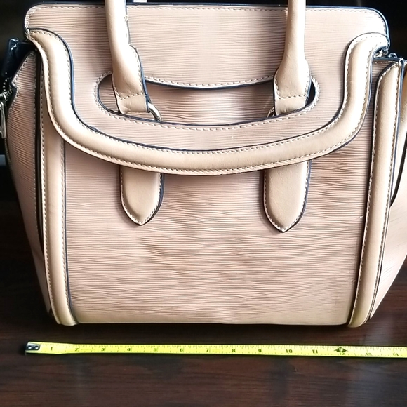 Tan Faux Leather Extra Large Shoulder Tote Bag With Removable Strap - Picture 10 of 16